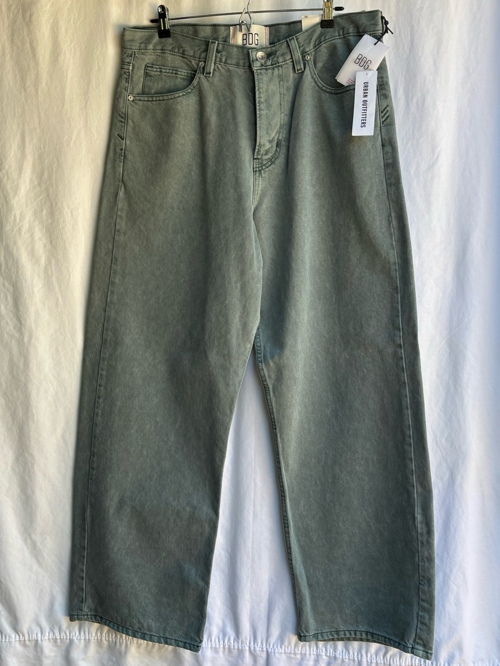 BDG Men's Sage Green Wide-Leg Denim Jeans Urban Outfitters Nitro Fit
